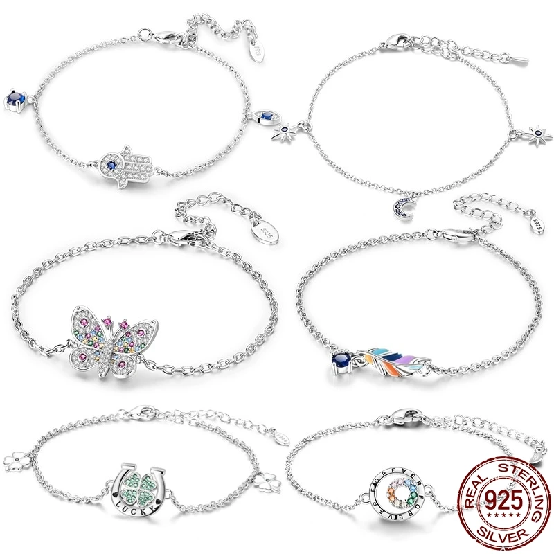 S925 Sterling Silver Adjustable Horseshoe Four Leaf Clover Bracelet Fit Original DesignCharms DIY Jewelry Bracelet For Women
S925 Sterling Silver Adjustable Horseshoe Four Leaf Clover Bracelet Fit Original DesignCharms DIY Jewelry Bracelet For Women