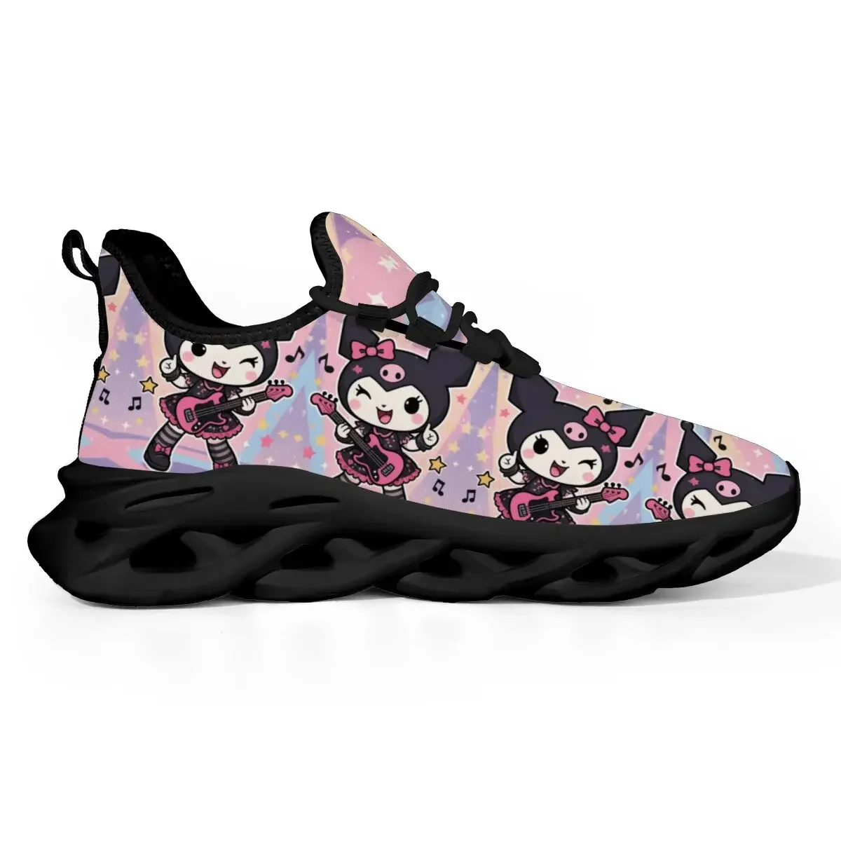 Новая повседневная спортивная обувь унисекс с плоской подошвой и мягкой подошвой из мультфильма Kuromi на шнуровке Fly-knit для родителей и детей
Новая повседневная спортивная обувь унисекс с плоской подошвой и мягкой подошвой из мультфильма Kuromi на шнуровке Fly-knit для родителей и детей