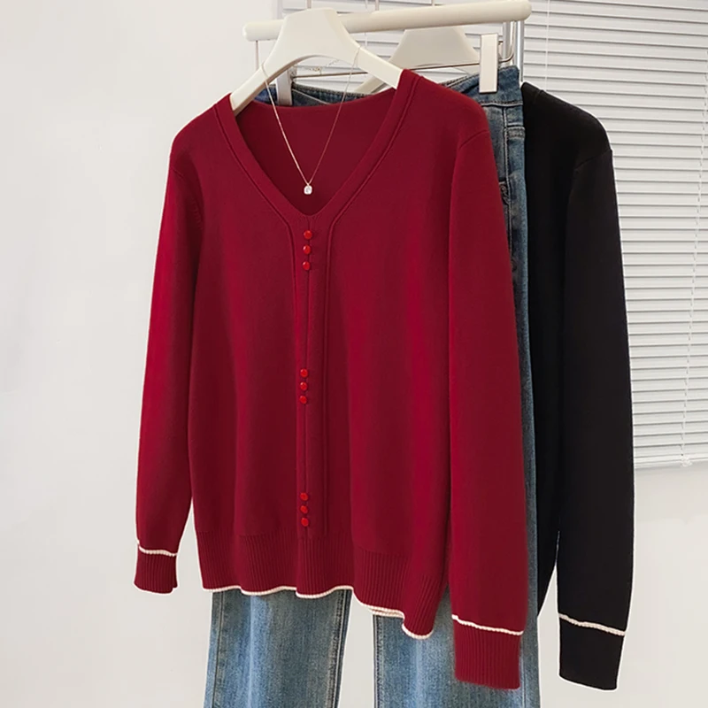 Корейский полосатый вязаный свитер, трикотаж, женский весенний пуловер с длинными рукавами и v-образным вырезом 2026, топы, повседневные модные свободные женские джемперы
Корейский полосатый вязаный свитер, трикотаж, женский весенний пуловер с длинными рукавами и v-образным вырезом 2026, топы, повседневные модные свободные женские джемперы