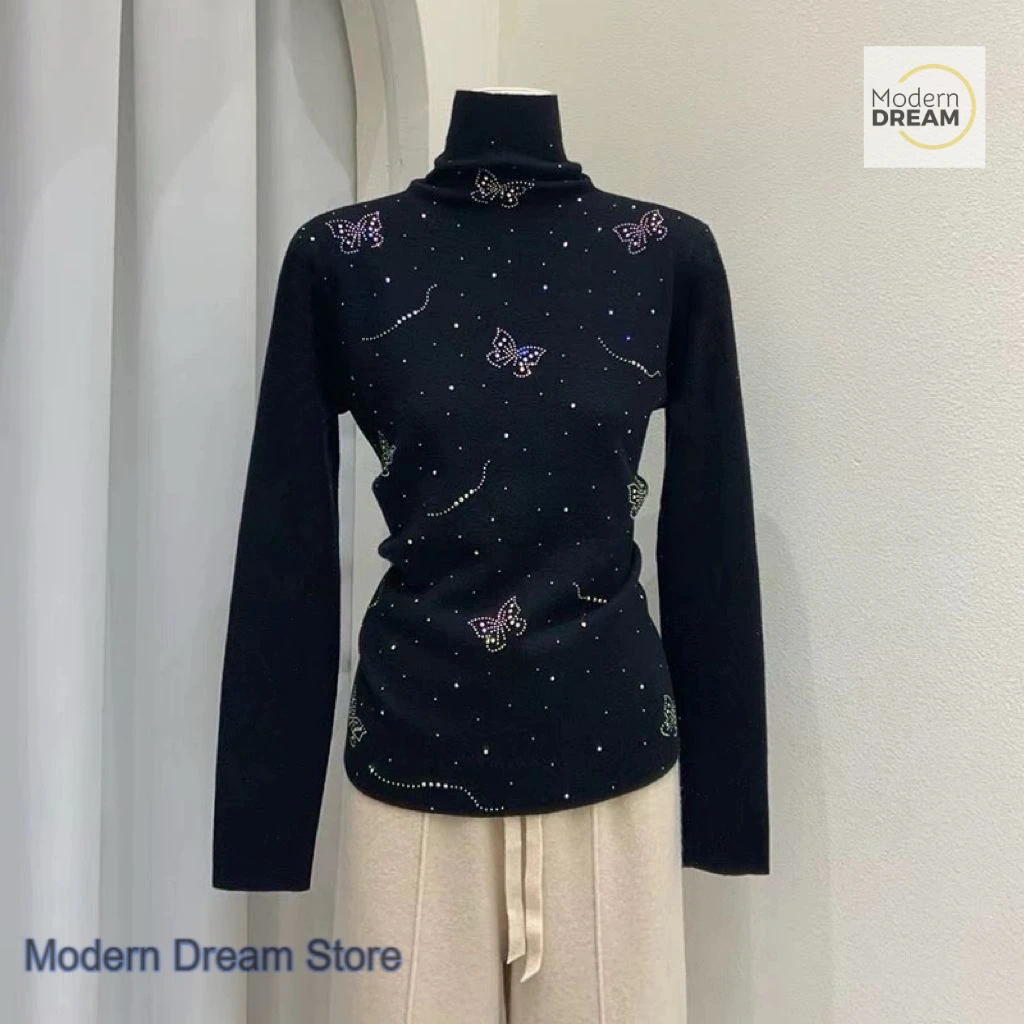 Korean-style high-quality rhinestones gentle high-necked slim sweater women's western-style knitted bottoming shirt winter coat
Korean-style high-quality rhinestones gentle high-necked slim sweater women's western-style knitted bottoming shirt winter coat