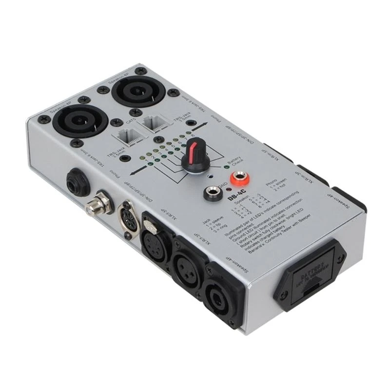 E56B Multiple Way Cable Tester For Auditory Equipment And Networking Maintenance For Speakon 8P TRS Phone Cat5
E56B Multiple Way Cable Tester For Auditory Equipment And Networking Maintenance For Speakon 8P TRS Phone Cat5