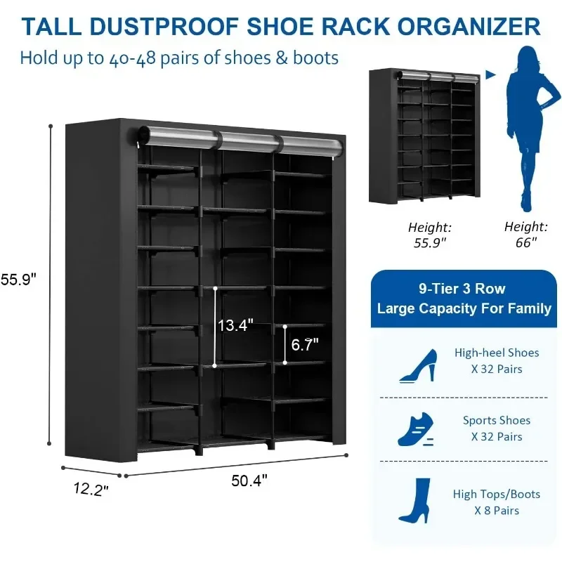 recommend.40-46 Pairs, Sneaker Rack,New Products Hot Sale9-Tier Large Organizer Shoes Cabinet Closed Shelves Tall Shoe Rack with
recommend.40-46 Pairs, Sneaker Rack,New Products Hot Sale9-Tier Large Organizer Shoes Cabinet Closed Shelves Tall Shoe Rack with