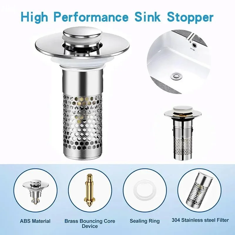 Stainless Steel Floor Drain Filter Washbasin Leak Plug Stainless Steel Odor Proof Bouncing Core Drains Hair Catcher Sink Straine
Stainless Steel Floor Drain Filter Washbasin Leak Plug Stainless Steel Odor Proof Bouncing Core Drains Hair Catcher Sink Straine