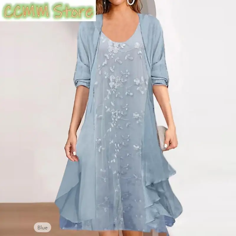 New Women Elegant Printed Long Sleeve Two-Piece Dress Spring Autumn Lady Party Pullover Dress Fashion Female V Neck A Line Dress
New Women Elegant Printed Long Sleeve Two-Piece Dress Spring Autumn Lady Party Pullover Dress Fashion Female V Neck A Line Dress