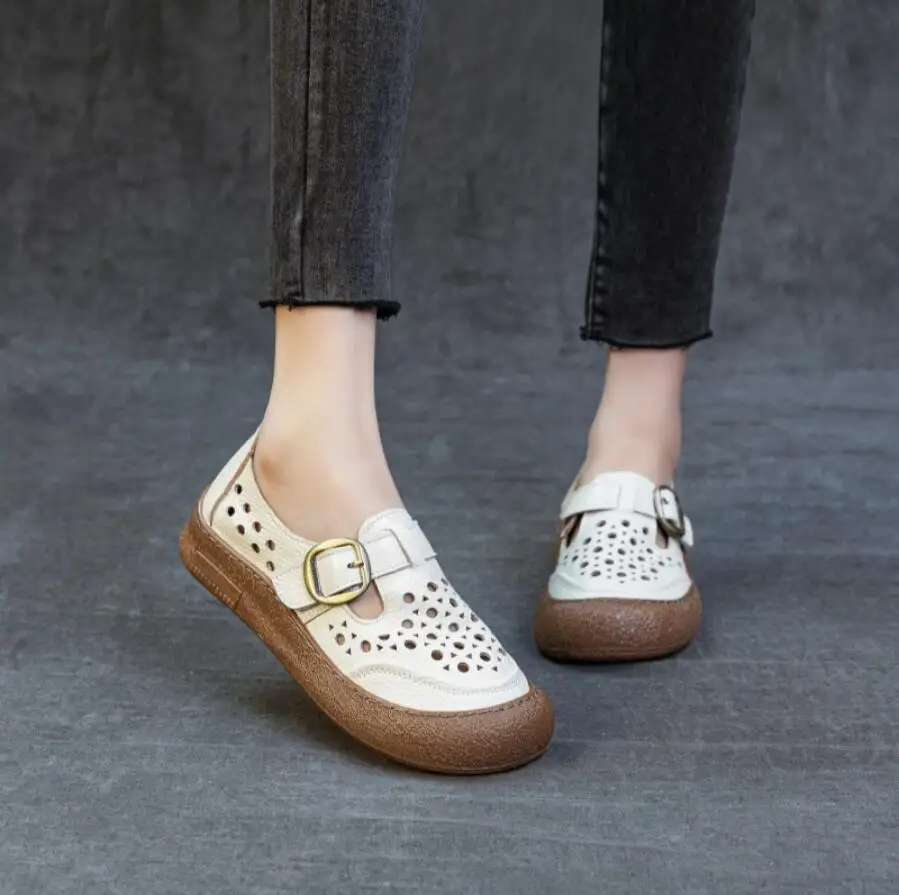 New Spring Summer Real Leather Shoes Hollow Flats Women's Sandal Shoes Breathable and Comfortable Travel Shoes Flat
New Spring Summer Real Leather Shoes Hollow Flats Women's Sandal Shoes Breathable and Comfortable Travel Shoes Flat