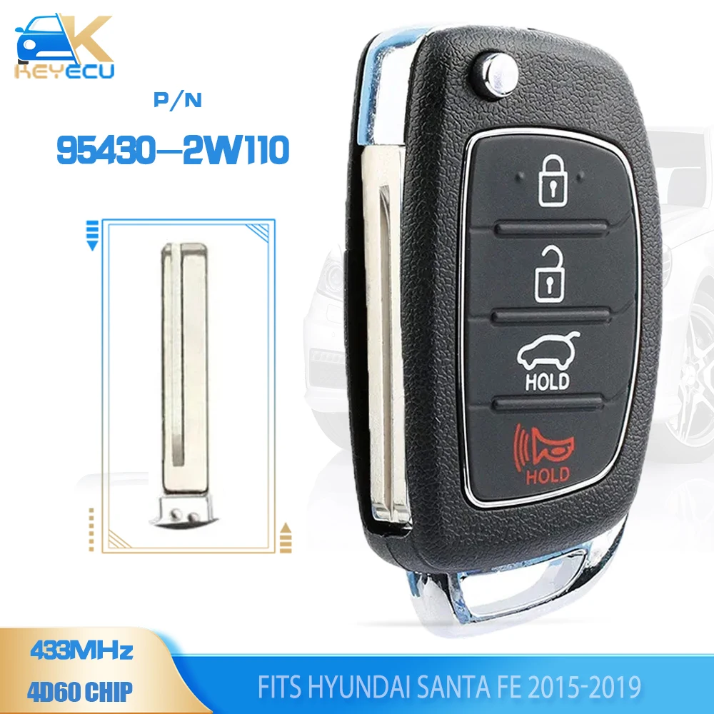 KEYECU 95430-2W110 раскладной дистанционный ключ FSK 433,92 МГц 4D60 чип Fob для Hyundai Santa Fe 2015 2016 2017 2018 2019 FCC: Φ
KEYECU 95430-2W110 раскладной дистанционный ключ FSK 433,92 МГц 4D60 чип Fob для Hyundai Santa Fe 2015 2016 2017 2018 2019 FCC: Φ