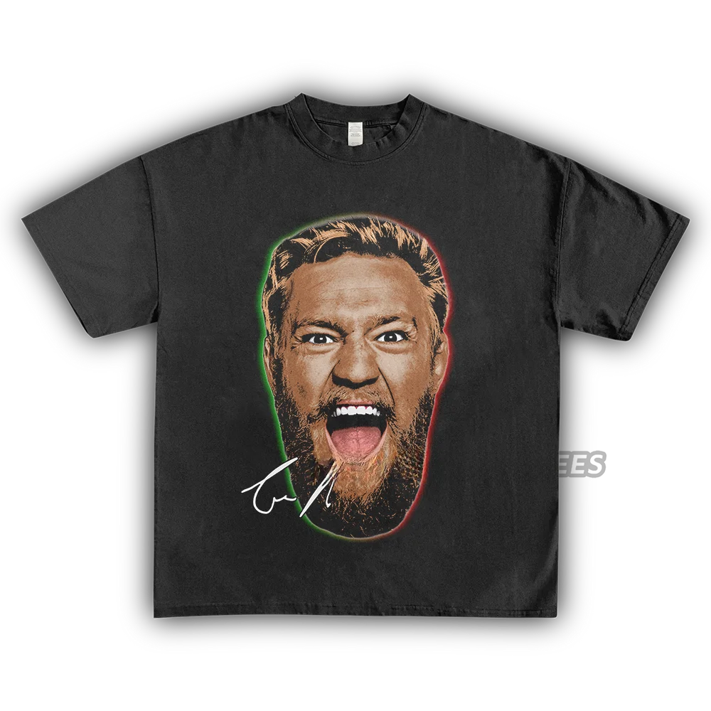 Homage Tees Loose Fit Cotton T-Shirt Connor McGregor Print Retro Streetwear Short Sleeve Youthful Trend Summer Antimicrobial
Homage Tees Loose Fit Cotton T-Shirt Connor McGregor Print Retro Streetwear Short Sleeve Youthful Trend Summer Antimicrobial