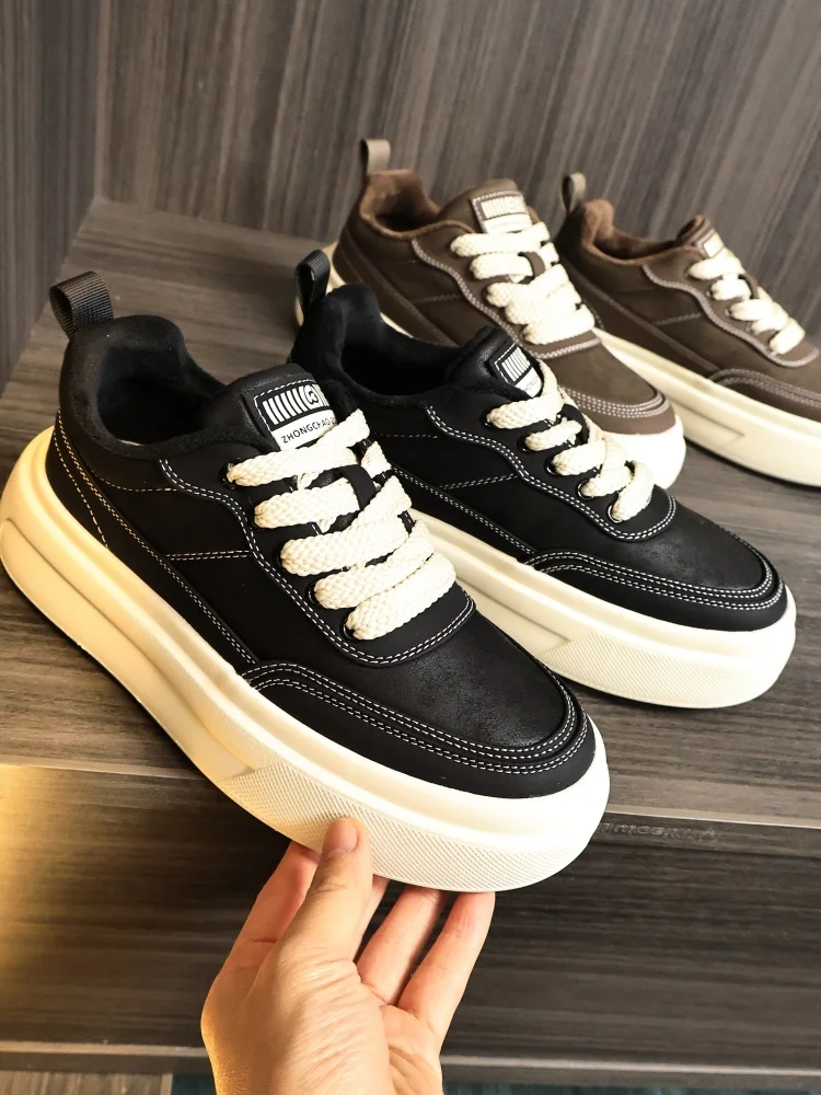 Fashionable Crystal Fleece Men's Casual Shoes Breathable Comfortable Low Top round Toe Winter Thick Bottom Heightening Shoes
Fashionable Crystal Fleece Men's Casual Shoes Breathable Comfortable Low Top round Toe Winter Thick Bottom Heightening Shoes
