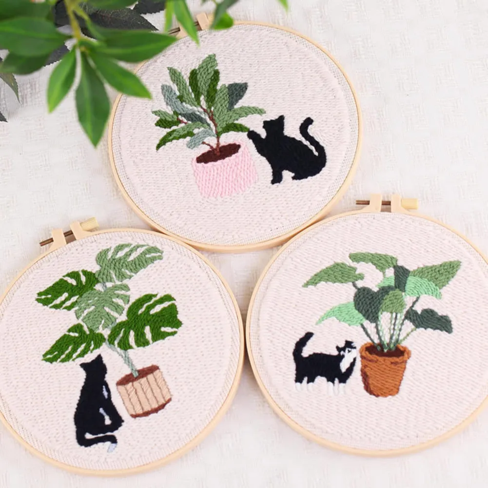 Punch Needle Embroidery Starter Kits With Embroidery Hoops, Punch Needle Fabric With Pattern, Green Plant Punch Needle Kit
Punch Needle Embroidery Starter Kits With Embroidery Hoops, Punch Needle Fabric With Pattern, Green Plant Punch Needle Kit