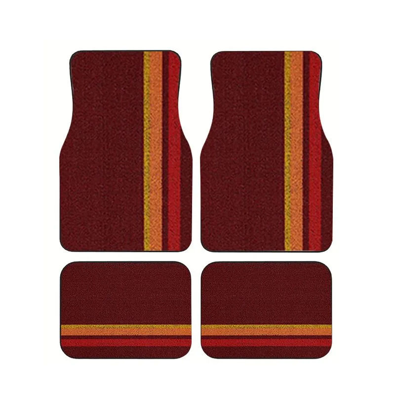 Car Floor Mats Set of 4 Burgundy With Multicolor Stripe Print Non Slip Universal Fit for Cars Trucks SUVs
Car Floor Mats Set of 4 Burgundy With Multicolor Stripe Print Non Slip Universal Fit for Cars Trucks SUVs