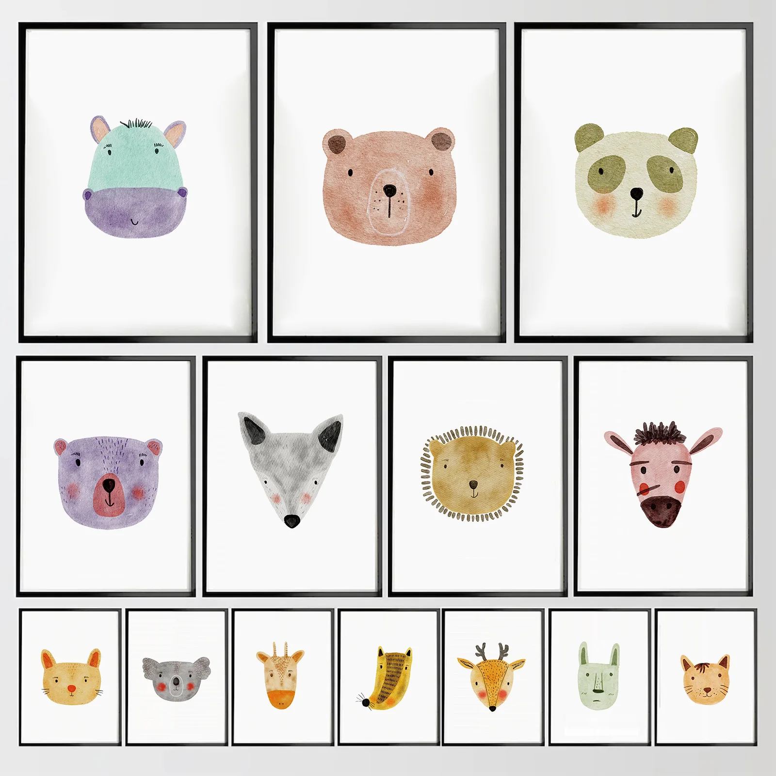 Cartoon Cute Animal Koala Bear Elephant Fox Nordic Posters and Prints Wall Art Canvas Painting Wall Picture Baby Kids Room Decor
Cartoon Cute Animal Koala Bear Elephant Fox Nordic Posters and Prints Wall Art Canvas Painting Wall Picture Baby Kids Room Decor