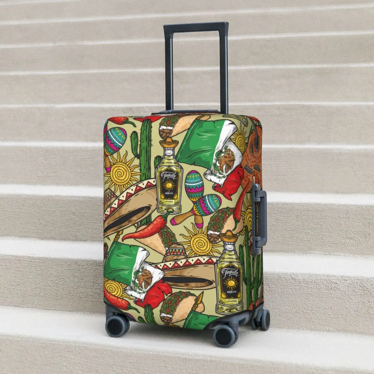 Mexican Symbols Suitcase Cover Christmas Gift Vacation Vintage Elastic Luggage Supplies Business Protector
Mexican Symbols Suitcase Cover Christmas Gift Vacation Vintage Elastic Luggage Supplies Business Protector