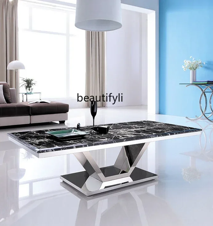 TTT Italian minimalist stainless steel rectangular marble coffee table living room office senior designer
TTT Italian minimalist stainless steel rectangular marble coffee table living room office senior designer