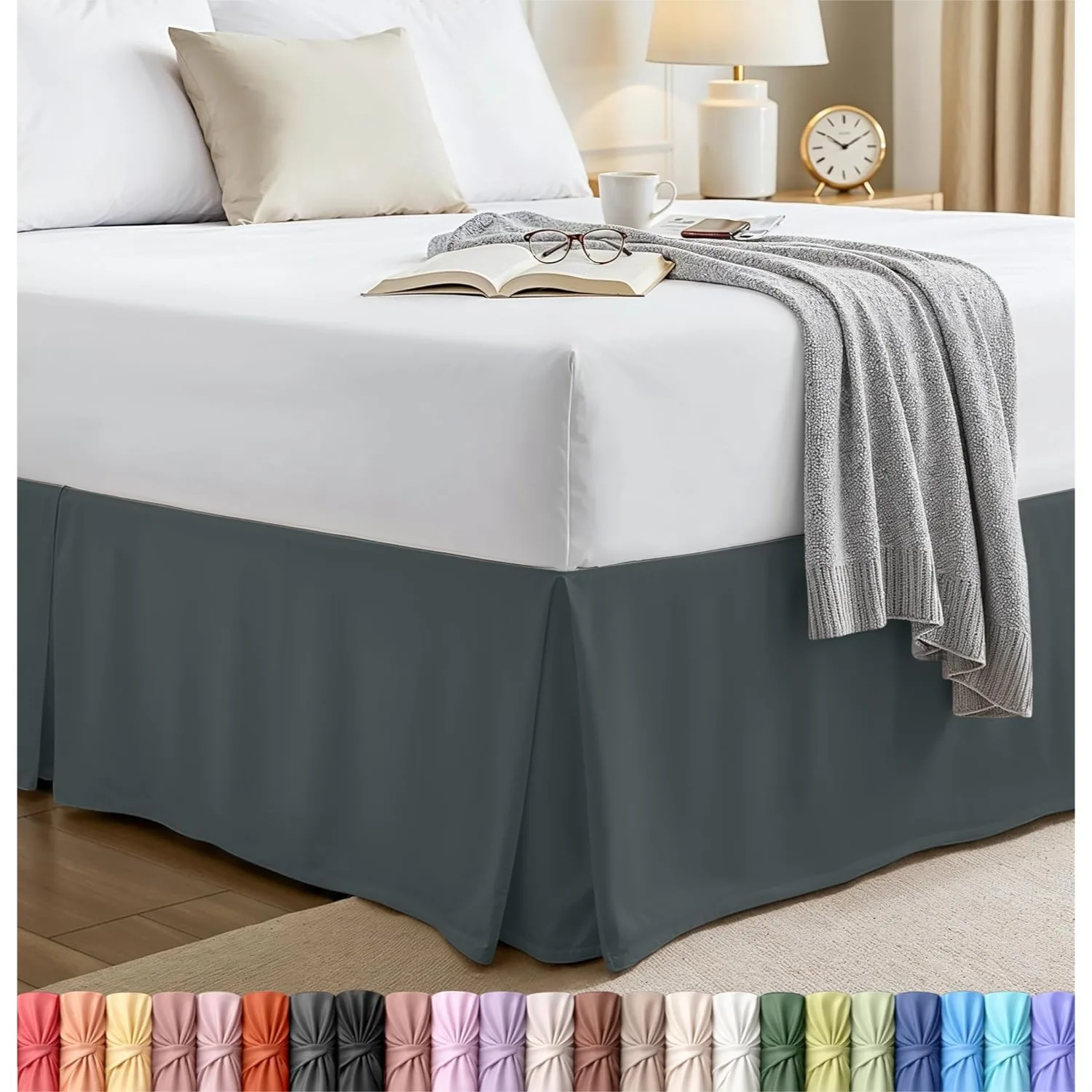 Queen Bed Skirt with Quadruple Pleated Ruffle - Soft Microfiber, 16 Inch Drop, Easy Fit, Fade Resistant
Queen Bed Skirt with Quadruple Pleated Ruffle - Soft Microfiber, 16 Inch Drop, Easy Fit, Fade Resistant