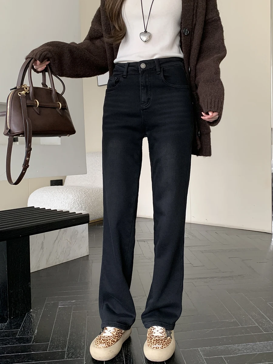 Утягивающие джинсы с высокой талией на подкладке, женские осенне-зимние широкие джинсовые брюки с эластичной повязкой для похудения
Утягивающие джинсы с высокой талией на подкладке, женские осенне-зимние широкие джинсовые брюки с эластичной повязкой для похудения