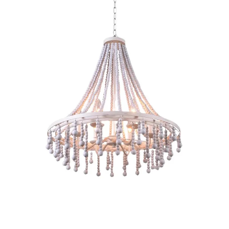 Vintage Bohemian Wooden Beads Decorative Chandelier Villa Art Deco Bedroom French Style Pendant Lamp White Black Lighting Lustre
Vintage Bohemian Wooden Beads Decorative Chandelier Villa Art Deco Bedroom French Style Pendant Lamp White Black Lighting Lustre