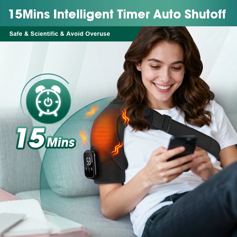 Heating Vibration Shoulder Wrap Electric Cordless Vibration Massage Heated Shoulder Brace Shoulder Heating Pad for Men Women LED
Heating Vibration Shoulder Wrap Electric Cordless Vibration Massage Heated Shoulder Brace Shoulder Heating Pad for Men Women LED