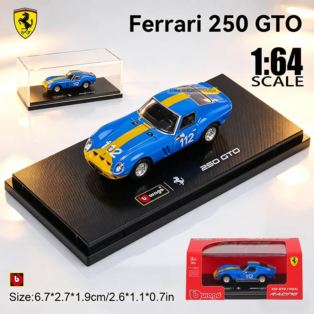 Bburago 1:64 Ferrari 250 GTO #112 Blue Alloy Car Die Casting Car Model Multiple Model Selection Gift Toy Exquisite interior
Bburago 1:64 Ferrari 250 GTO #112 Blue Alloy Car Die Casting Car Model Multiple Model Selection Gift Toy Exquisite interior