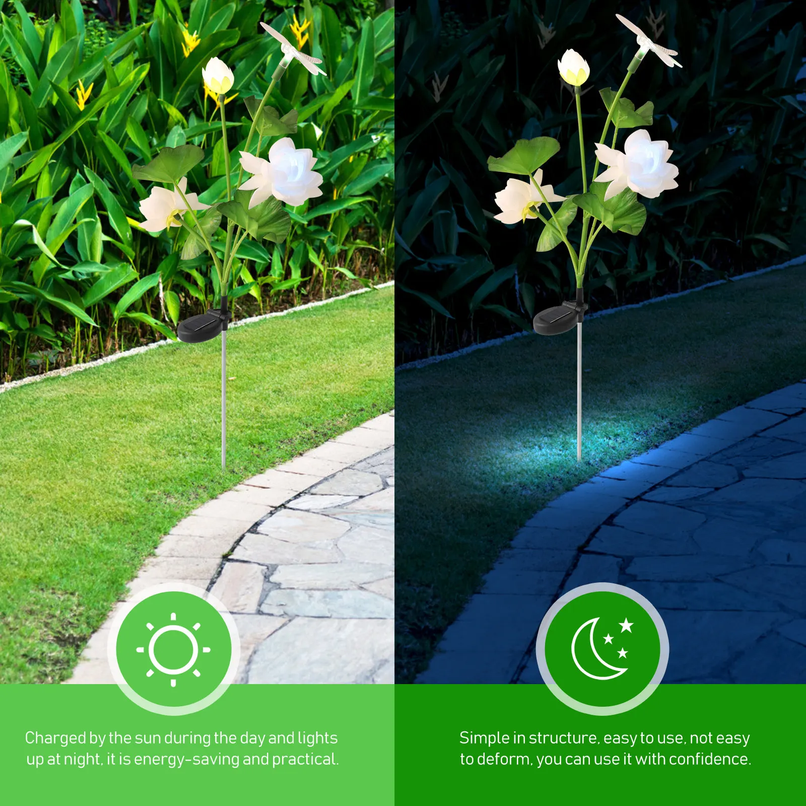Solar Lotus Dragonfly Garden Light IP44 Waterproof Outdoor Landscape Lamp for Yard Pathway Courtyard Decoration Solar Garden
Solar Lotus Dragonfly Garden Light IP44 Waterproof Outdoor Landscape Lamp for Yard Pathway Courtyard Decoration Solar Garden