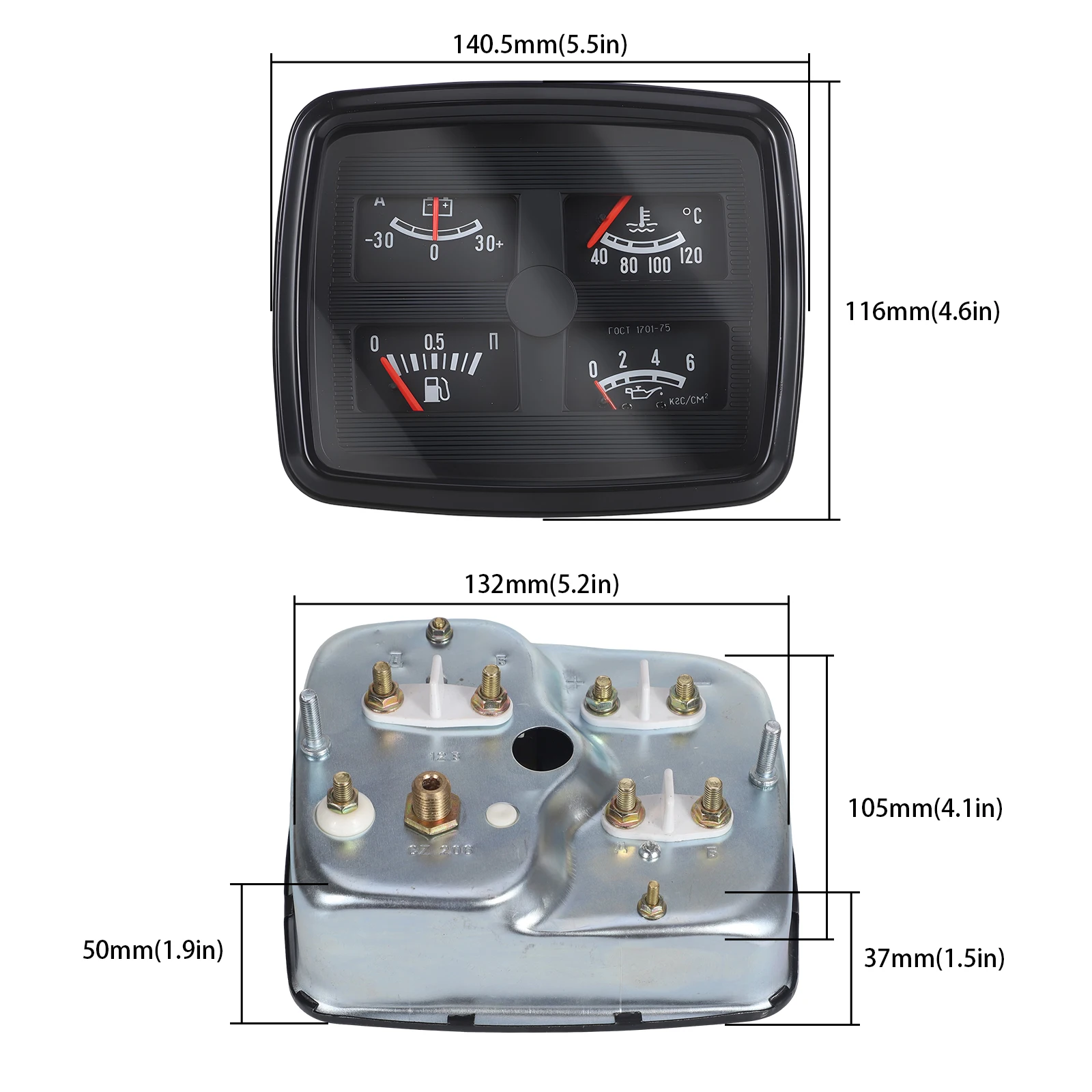 4 in 1 Car Multifunction Instrument Panel Assembly Fuel Gauge Oil Pressure Gauge Water Temperature Gauge Ammeter Fit For Tractor
4 in 1 Car Multifunction Instrument Panel Assembly Fuel Gauge Oil Pressure Gauge Water Temperature Gauge Ammeter Fit For Tractor