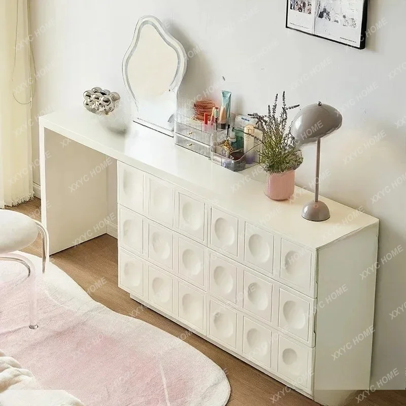Cream wind dresser chest integrated small apartment simple bedroom makeup table
Cream wind dresser chest integrated small apartment simple bedroom makeup table