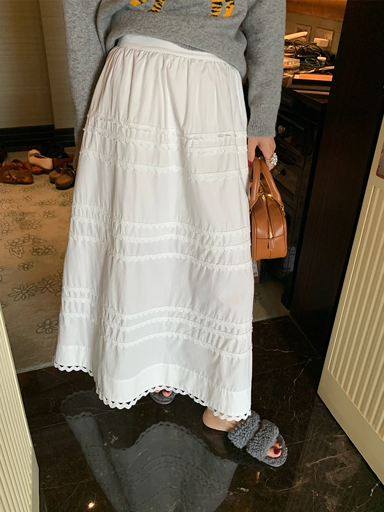 White A-Line Dress Autumn Winter New Design Sensation Small Cake Skirt Small Size Women Cotton Pure Color Commute Style
White A-Line Dress Autumn Winter New Design Sensation Small Cake Skirt Small Size Women Cotton Pure Color Commute Style
