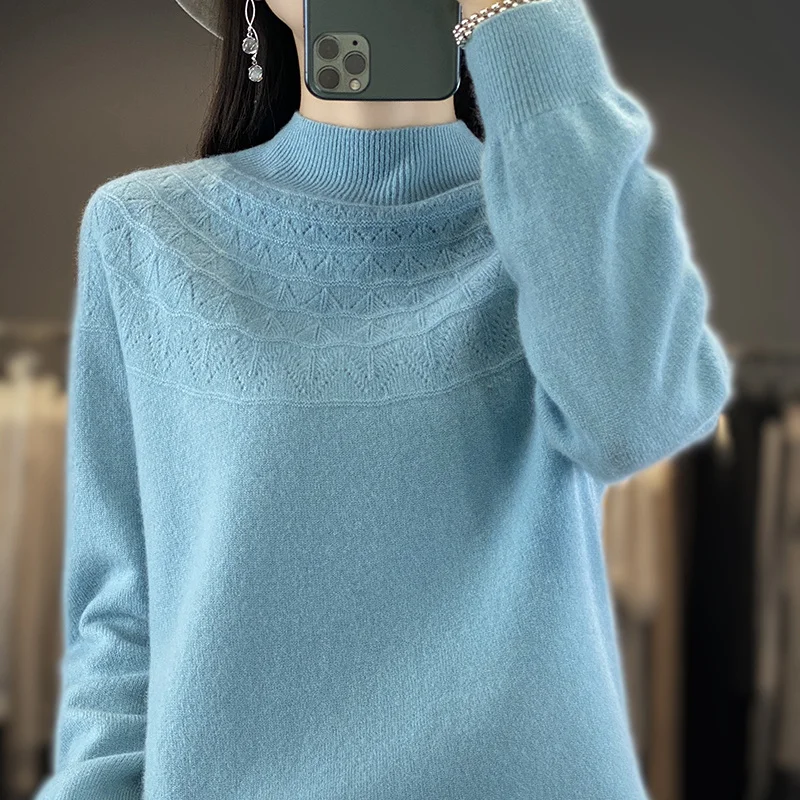 100% Pure Woolen Sweater Women's New Autumn and Winter Knitted Cashmere Sweater Crewneck Base Shirt all Loose and Thin Fashion
100% Pure Woolen Sweater Women's New Autumn and Winter Knitted Cashmere Sweater Crewneck Base Shirt all Loose and Thin Fashion