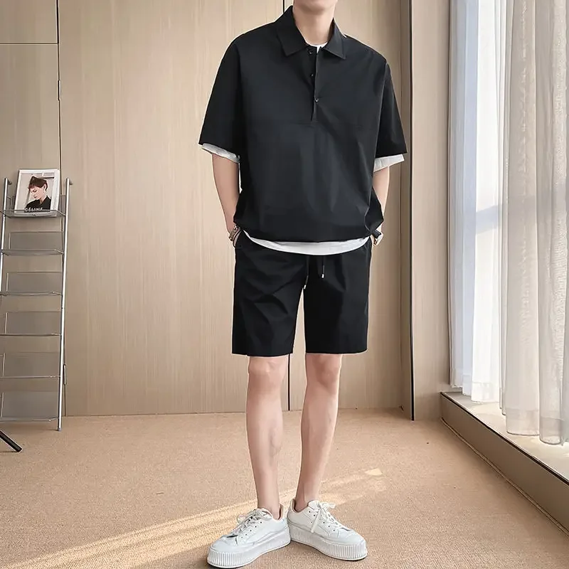 Polo Shirt T-shirts Shorts Suits for Men Plain New in Tops & Tees Chic Short Quarter Sleeve Regular Fit Essential Basic Man Sets
Polo Shirt T-shirts Shorts Suits for Men Plain New in Tops & Tees Chic Short Quarter Sleeve Regular Fit Essential Basic Man Sets
