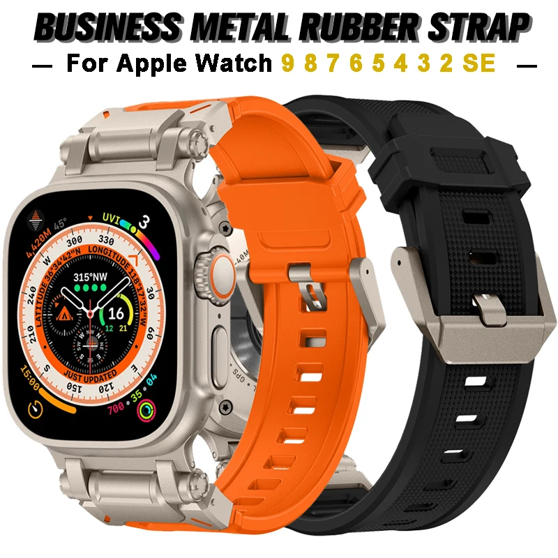 44mm Silicone Metal Strap For Apple Watch Ultra 2 49mm Sports Rubber Band 45mm For iWatch Series 9 8 7 6 5 4 3 SE Bracelet 42mm
44mm Silicone Metal Strap For Apple Watch Ultra 2 49mm Sports Rubber Band 45mm For iWatch Series 9 8 7 6 5 4 3 SE Bracelet 42mm