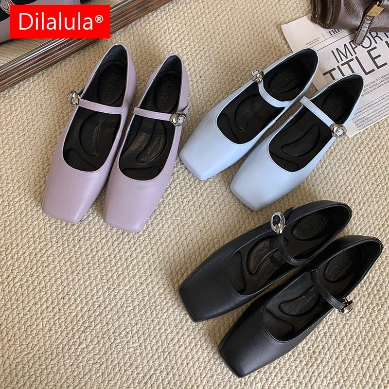 Dilalula Size 34-40 Women Casual Flats Shoes Genuine Leather Buckle Strap Low Heels Pumps Young Girls Square Toe Flats
Dilalula Size 34-40 Women Casual Flats Shoes Genuine Leather Buckle Strap Low Heels Pumps Young Girls Square Toe Flats