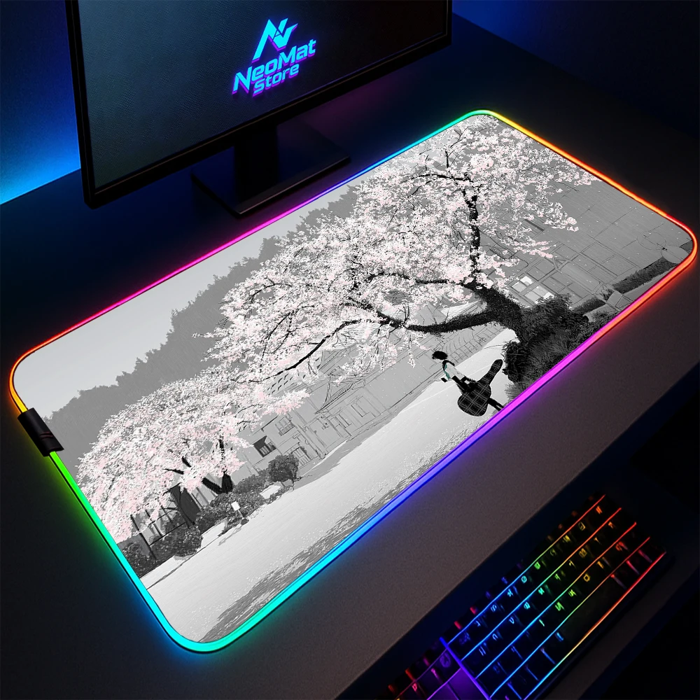 White Mouse Pad Rgb Mousepad Sakura Glitter Carpet Cherry Blossom Led Mat Mouse Pads Glow Gaming Accessories with Backlight 
White Mouse Pad Rgb Mousepad Sakura Glitter Carpet Cherry Blossom Led Mat Mouse Pads Glow Gaming Accessories with Backlight