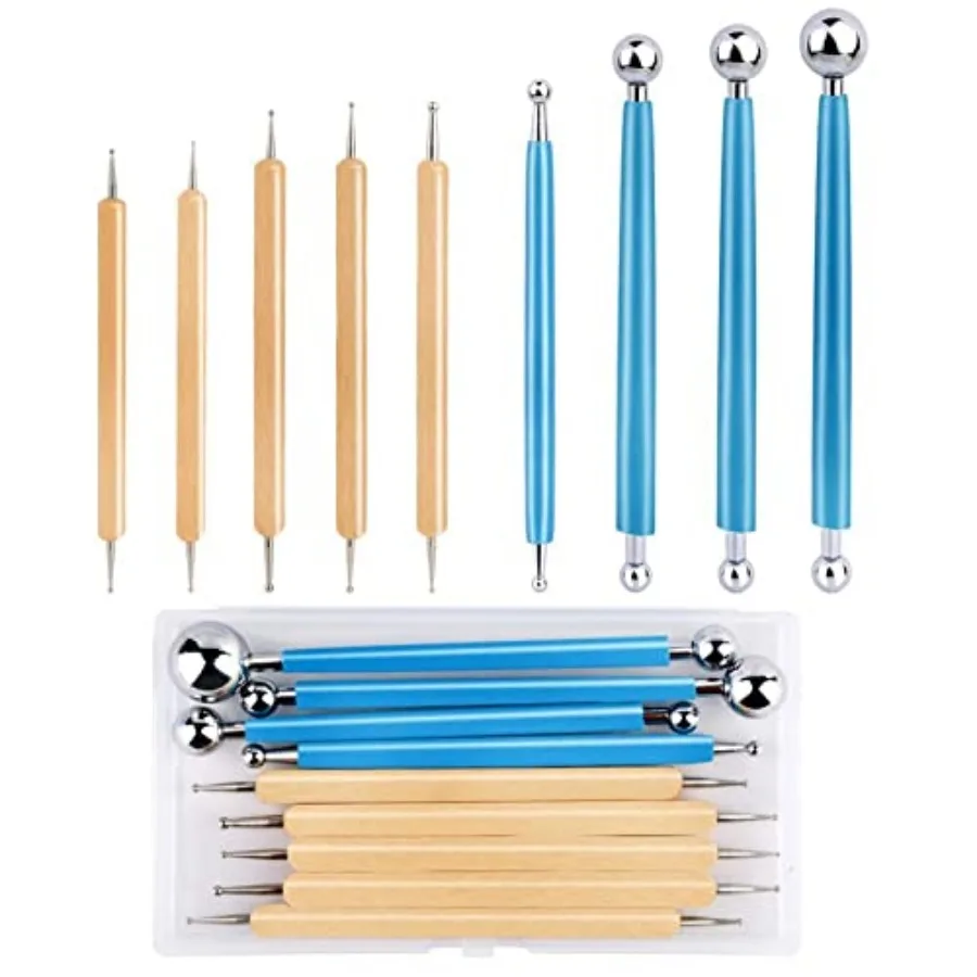 9 PCS Dotting Tools Ball Stylus wit Box, Pen Dotting Tools t Rock Painting, Py Clay Moing Eossing Nail Art
9 PCS Dotting Tools Ball Stylus wit Box, Pen Dotting Tools t Rock Painting, Py Clay Moing Eossing Nail Art