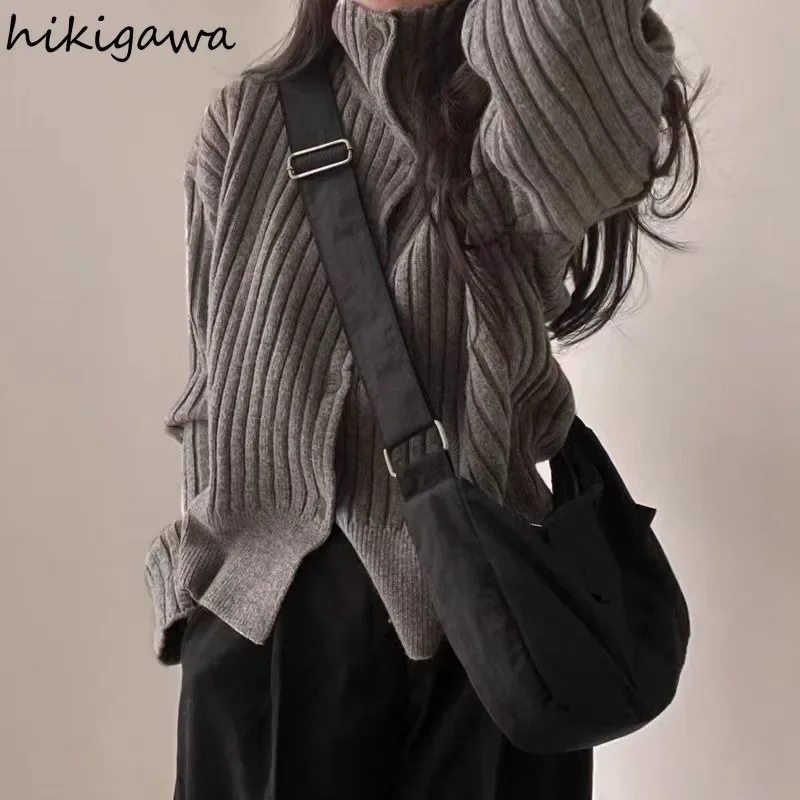 Vintage Cardigan Coat Women Fall Winter Clothing Thicked Sueter Mujer Casual Turtleneck Knit Oversized Sweater Tops Pull Femme
Vintage Cardigan Coat Women Fall Winter Clothing Thicked Sueter Mujer Casual Turtleneck Knit Oversized Sweater Tops Pull Femme