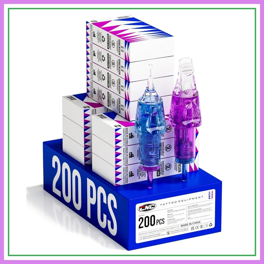 CNC Tattoo Cartridge Needles 200pcs Assorted RL RS RM Mixed Cartridges for Tattooing Supplies
CNC Tattoo Cartridge Needles 200pcs Assorted RL RS RM Mixed Cartridges for Tattooing Supplies
