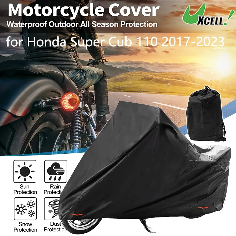UXCELL Full Cover Motorcycle Cover 210D/300D-PU for Honda Super Cub 110 2017-2023 Outdoor Waterproof Motorbike Cover Protection
UXCELL Full Cover Motorcycle Cover 210D/300D-PU for Honda Super Cub 110 2017-2023 Outdoor Waterproof Motorbike Cover Protection