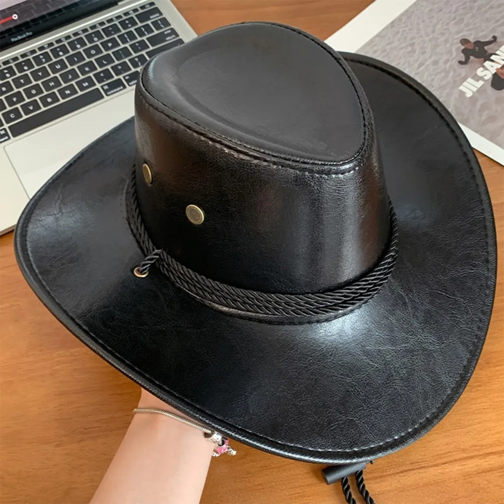 Vintage Ethnic Style Western Cowboy Hat Wide Brim Roll Brim Cowgirl Jazz Hat Solid Color Polyester Visor Cap Cosplay
Vintage Ethnic Style Western Cowboy Hat Wide Brim Roll Brim Cowgirl Jazz Hat Solid Color Polyester Visor Cap Cosplay
