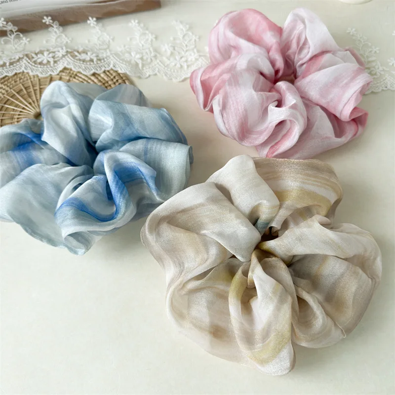 Summer New Style Tie-dye Chiffon Pleated Hair Band High-end Large Size Women's Elastic Scrunchie Fashionable Hair Accessory
Summer New Style Tie-dye Chiffon Pleated Hair Band High-end Large Size Women's Elastic Scrunchie Fashionable Hair Accessory