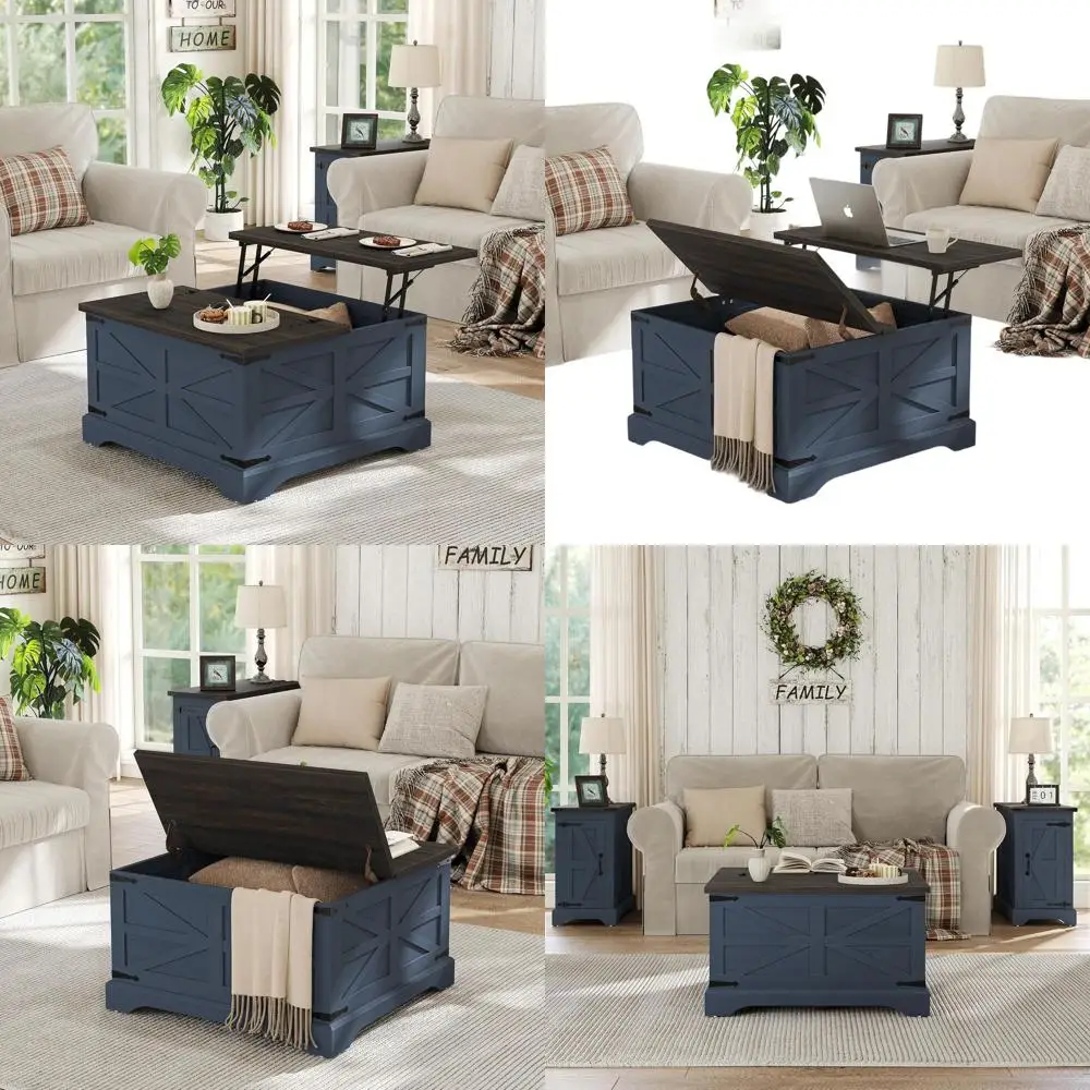 Журнальный столик в современном фермерском доме с подъемным верхом для хранения вещей, синий для гостиной/домашнего офиса
Журнальный столик в современном фермерском доме с подъемным верхом для хранения вещей, синий для гостиной/домашнего офиса