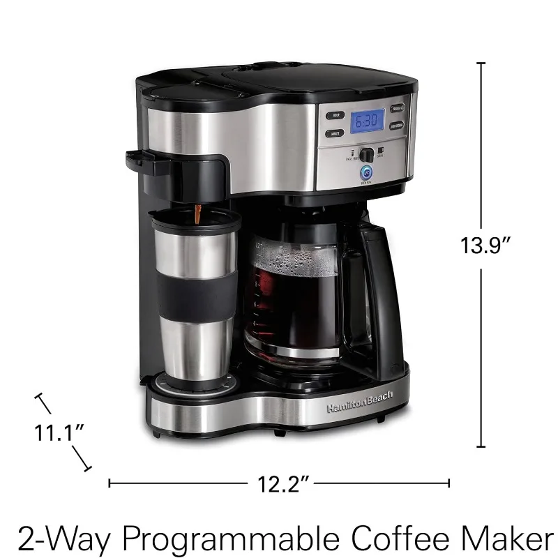 12-Cup Programmable Drip Coffee Maker and Single Serve Coffee Maker, Glass Coffee Maker, Auto Pause and Pour
12-Cup Programmable Drip Coffee Maker and Single Serve Coffee Maker, Glass Coffee Maker, Auto Pause and Pour