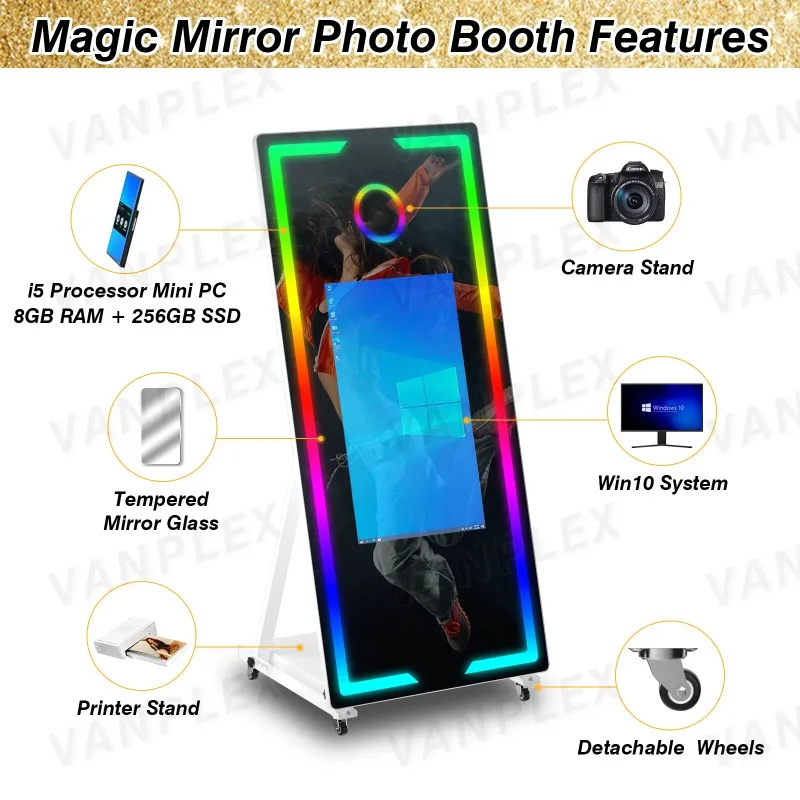 【Hot Sale】US Stock Magic Mirror Photo Booth 32 43 Inch Touch Screen Selfie Booth With Ring Light LED Frame For Wedding Party Eve
【Hot Sale】US Stock Magic Mirror Photo Booth 32 43 Inch Touch Screen Selfie Booth With Ring Light LED Frame For Wedding Party Eve