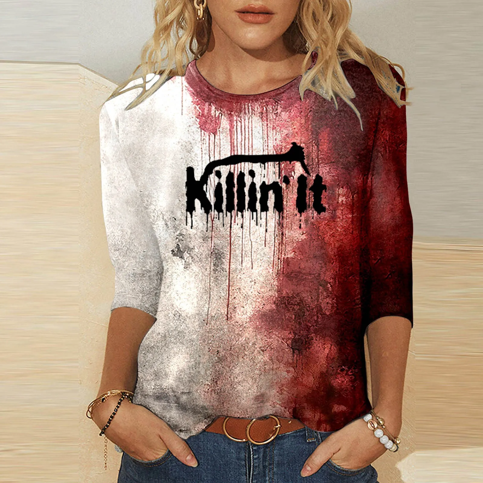 Halloween I'm Fine Bloody T-shirt Problem Solved Graphic Shirts V-Neck Long Sleeve Streetwear Women Clothes Tee
Halloween I'm Fine Bloody T-shirt Problem Solved Graphic Shirts V-Neck Long Sleeve Streetwear Women Clothes Tee