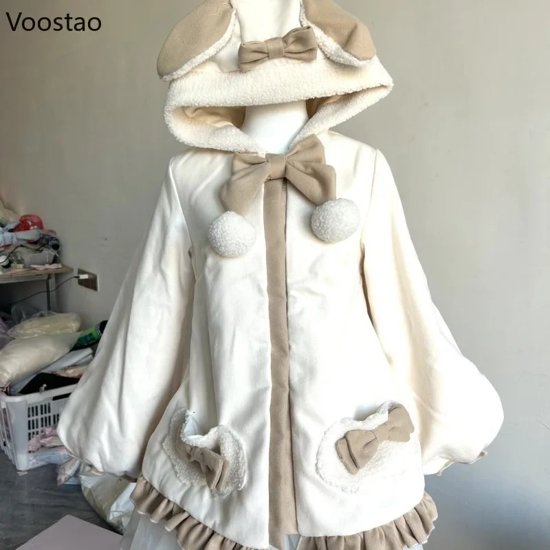 Японский стиль Лолита Kawaii плащ с капюшоном пальто женские милые милые теплые модные куртки осень Y2k эстетика бант повседневный кардиган 
Японский стиль Лолита Kawaii плащ с капюшоном пальто женские милые милые теплые модные куртки осень Y2k эстетика бант повседневный кардиган