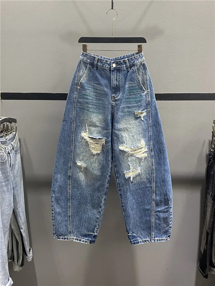 American Style Casual High Waist Wide Leg Jeans Women's Spring 2026 New Loose Comfortable Lazy Style Knife Ripped Denim
American Style Casual High Waist Wide Leg Jeans Women's Spring 2026 New Loose Comfortable Lazy Style Knife Ripped Denim