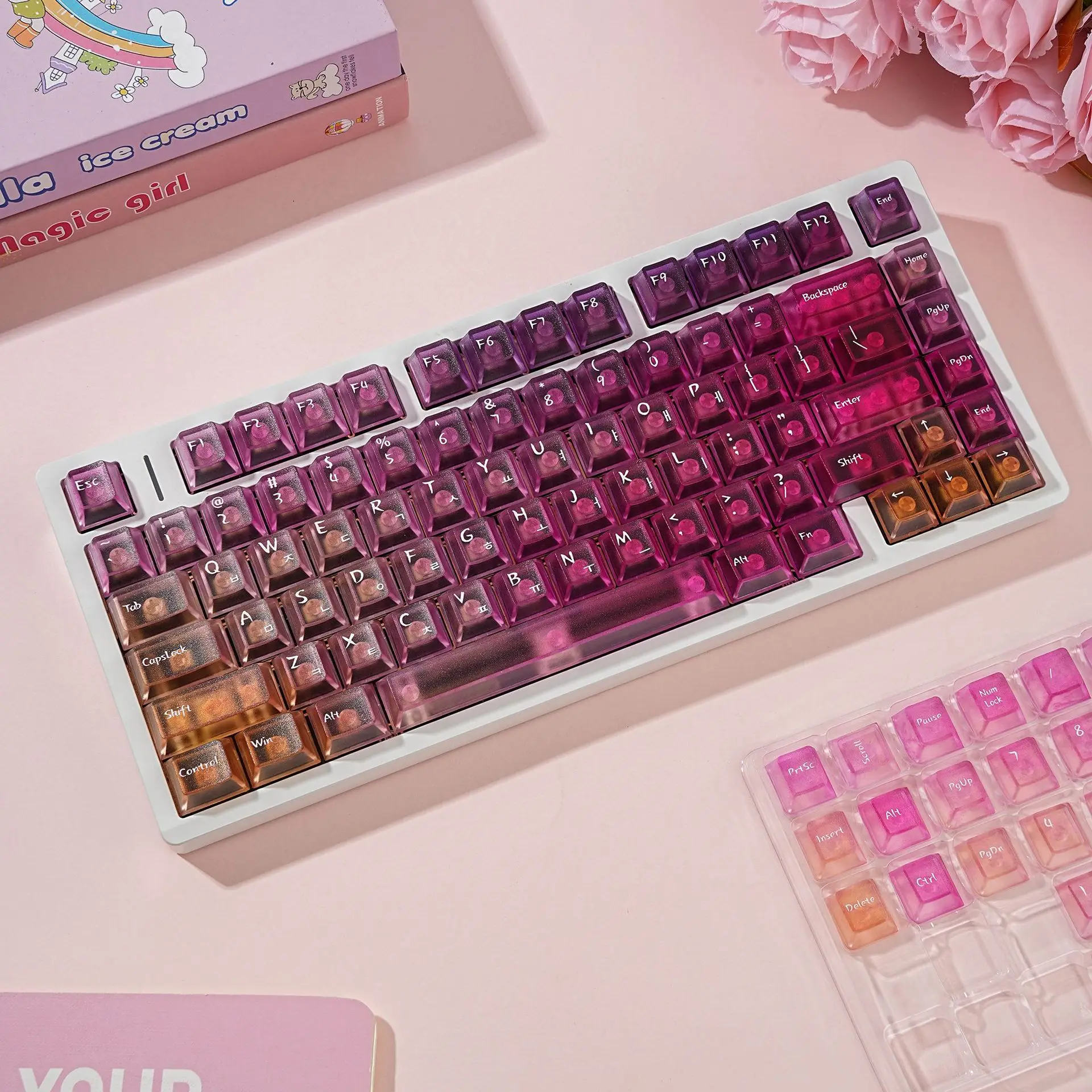 Korean keycaps Transmission PC Original full set of keycaps for mechanical keyboard Wooting rouge
Korean keycaps Transmission PC Original full set of keycaps for mechanical keyboard Wooting rouge