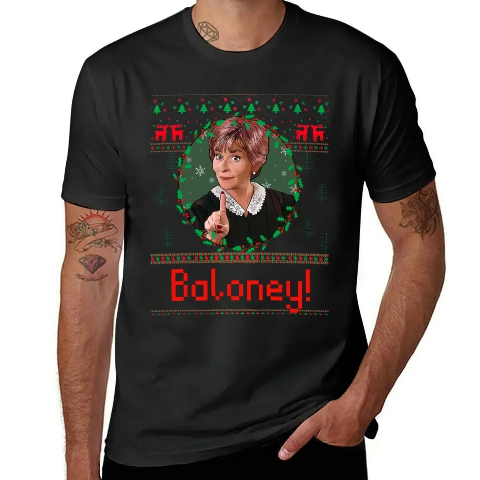 Judge Judy Ugly Christmas Sweater - Baloney! T-Shirt heavyweights shirts graphic tees boys animal print Short sleeve tee men
Judge Judy Ugly Christmas Sweater - Baloney! T-Shirt heavyweights shirts graphic tees boys animal print Short sleeve tee men