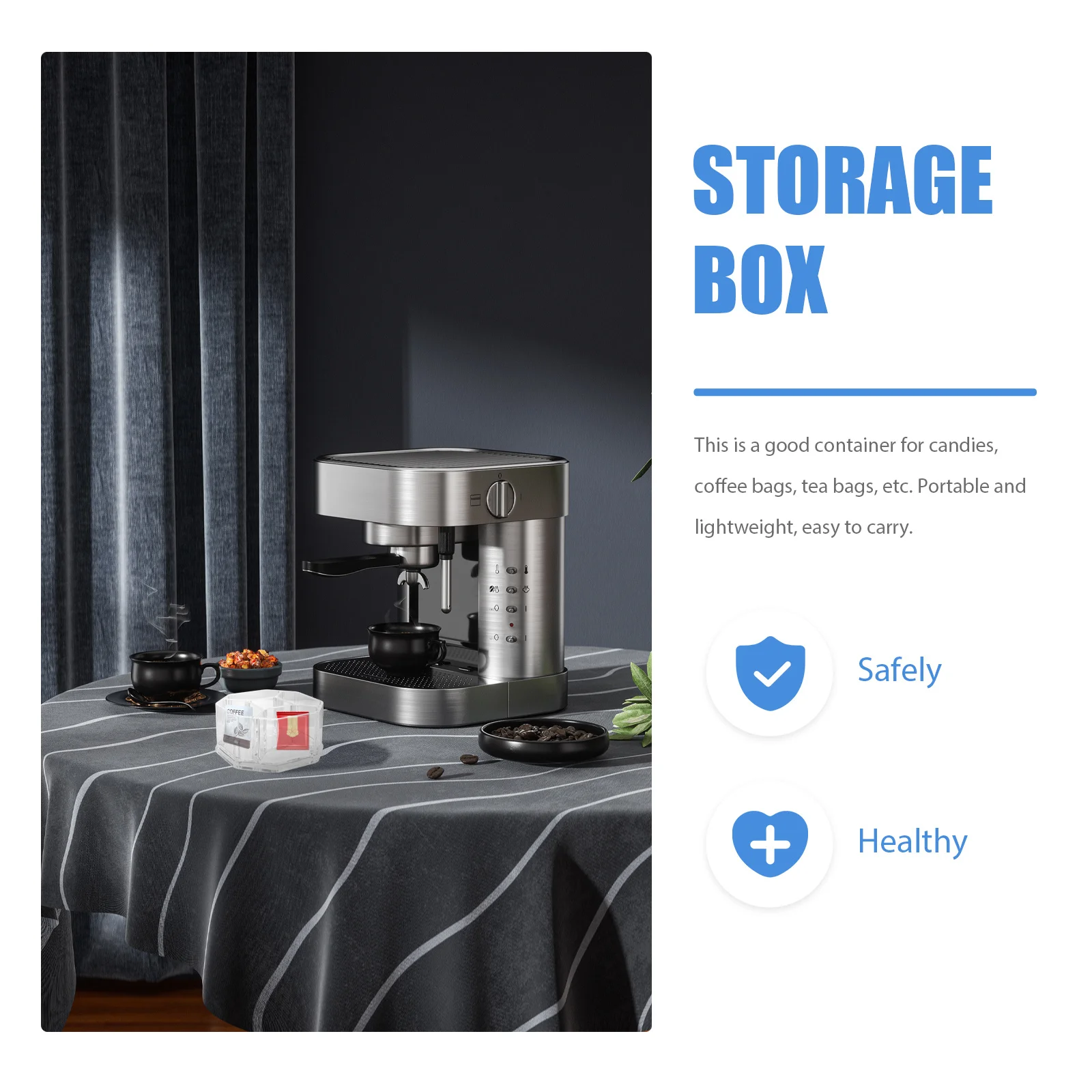 Многоцелевой прозрачный акриловый ящик для хранения, 5 сеток, чайный пакетик, контейнер для сахара, бытовой органайзер для кухни, декор для рабочего стола
Многоцелевой прозрачный акриловый ящик для хранения, 5 сеток, чайный пакетик, контейнер для сахара, бытовой органайзер для кухни, декор для рабочего стола