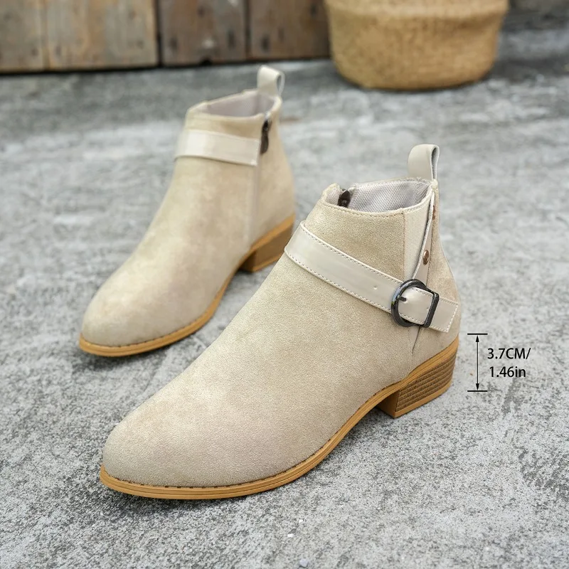 Women's Ankle Boots Retro Suede Casual Short Boots Fashion Pointe Toe Chelsea Boots for Women Side Zipper Ankle Boot Botas Mujer
Women's Ankle Boots Retro Suede Casual Short Boots Fashion Pointe Toe Chelsea Boots for Women Side Zipper Ankle Boot Botas Mujer