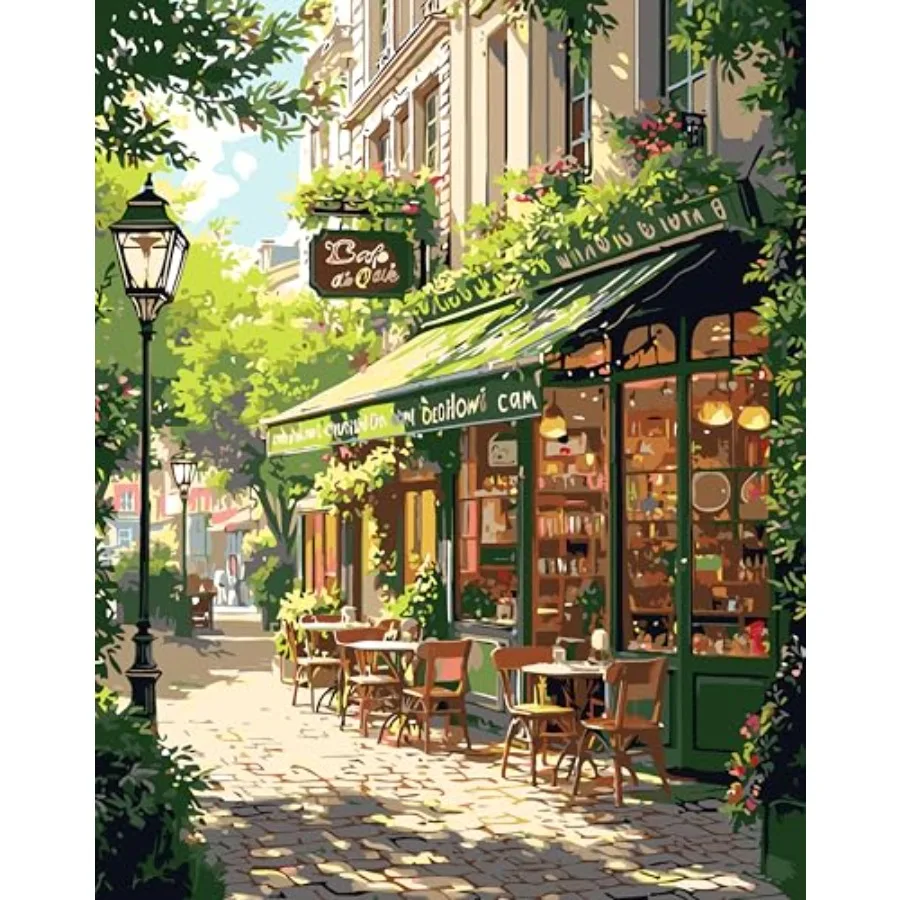 Paint by Numbers Kit for Adults, Easy Street Cafe Adult Paint by Number Kits on Canvas, Spring Scene DIY Acrylic Oil Number Pai
Paint by Numbers Kit for Adults, Easy Street Cafe Adult Paint by Number Kits on Canvas, Spring Scene DIY Acrylic Oil Number Pai