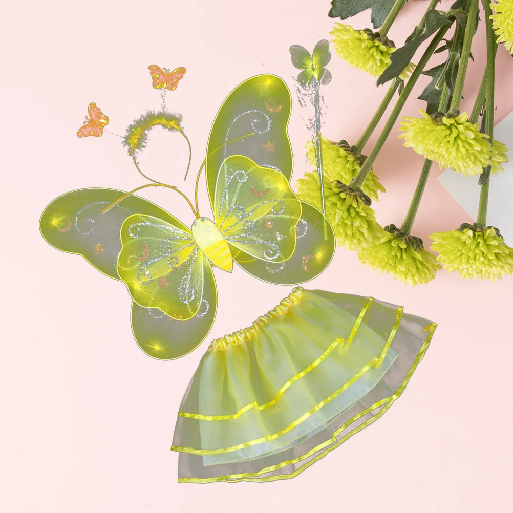 4pcs Wings Set for Fairy Led Double Layers Wing Wand Headband Tutu Skirt Party Costume Set (Yellow, Random Pattern)
4pcs Wings Set for Fairy Led Double Layers Wing Wand Headband Tutu Skirt Party Costume Set (Yellow, Random Pattern)