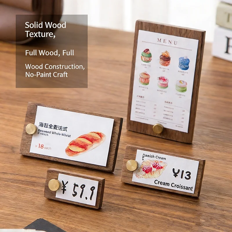 5 Pieces 65x30mm Small Walnut Wood Pricing Label Paper Card Tags Store Shop Mini Table Label Sign Holder Display Stand
5 Pieces 65x30mm Small Walnut Wood Pricing Label Paper Card Tags Store Shop Mini Table Label Sign Holder Display Stand